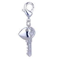 Kids Jewelry - key 925 sterling silver clasp charms Image.