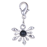 Teens & Kids Jewelry - 925 sterling silver winter snowflake lobster clasp charm for bracelet Image.