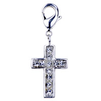 Kids Jewelry - holy cross 925 sterling silver with rhinestone clasp charms Image.