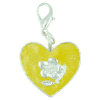 Kids Jewelry - heart &amp; flower yellow clasp charm Image.