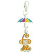 Kids Jewelry - monkey &amp; umbrella clasp charm Image.