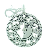 Pendants - silver moon face pendant Image.