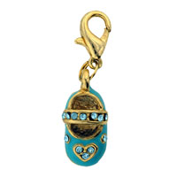 Kids Jewelry - turquoise mary jane shoe clasp charm Image.