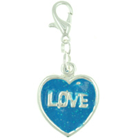 Kids Jewelry - blue love heart clasp charm Image.