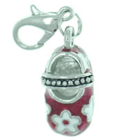 Kids Jewelry - red mary jane shoe clasp charm Image.