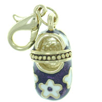 Kids Jewelry - purple mary jane shoe clasp charm Image.