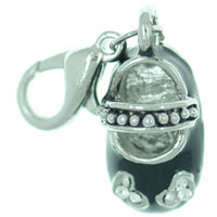 Kids Jewelry - black mary jane shoe clasp charm Image.