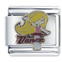 Italian Charms - hand painted dancer italian charm Image.