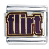 Italian Charms - flirt logo italian charm Image.