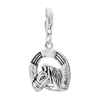 Sterling Silver Jewelry - lucky horse shoe 925 sterling silver clasp charms Image.
