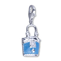Sterling Silver Jewelry - hobo bucket purse 925 sterling silver clasp charms Image.