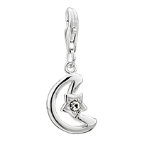 Sterling Silver Jewelry - crystal moon &amp;amp; star 925 sterling silver clasp charms Image.