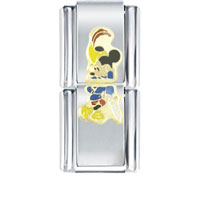 Italian Charms - mickey mouse robin hood double link licensed italian charm Image.