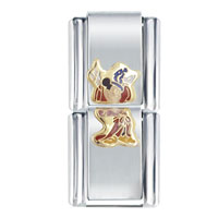 Italian Charms - mickey mouse sorcerer double link licensed italian charm Image.