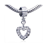 European Beads - heart dangle european beads dpc0011 Image.
