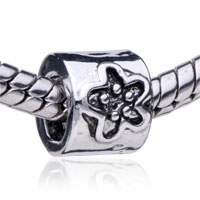 European Beads - antique finish flower silver plated european beads Image.