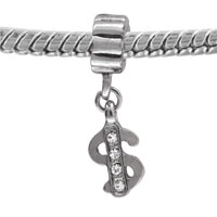 European Beads - money rhinestone dangle european beads Image.