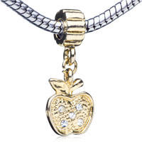 European Beads - classic golden apple dangle european beads Image.