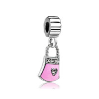 European Beads - enamel rhinestone handbag dangle european beads all brands charms bracelets Image.