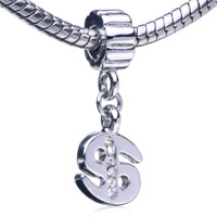 European Beads - dollar $ symbol dangle european beads Image.