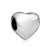 European Beads - heart love silver plated beads charms bracelets Image.