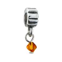 European Beads - november topaz color birthstone dangle european beads Image.
