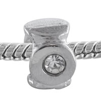 European Beads - decorative rhinestone cross silver plated crystal european beads Image.