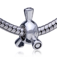European Beads - round shaped unique triangle silver plated european beads Image.