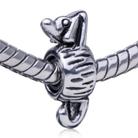 European Beads - loyal and funny dog silver plated european beads Image.