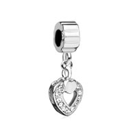 DPC0092: hollow heart dangle european beads Image.