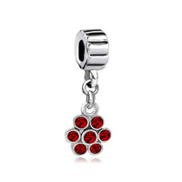 European Beads - july birthstone flower dangle european beads Image.