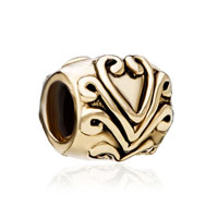 European Beads - victorian heart love gold plated beads charms bracelets Image.