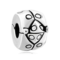 European Beads - silver stunning beetle clip lock stopper beads charms bracelets Image.