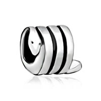 European Beads - round snake silver plated european beads Image.