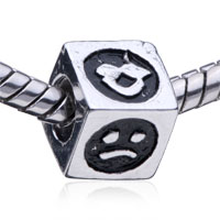 European Beads - mood face silver plated european beads Image.