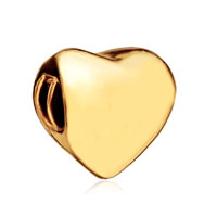 European Beads - 22 k golden heart gifts for mother fit all brands gold plated beads charms bracelets Image.