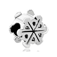 European Beads - snow flake bracelet silver plated european beads Image.