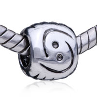European Beads - eccentric symbol silver plated european beads Image.