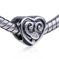 European Beads - heart facial expression silver plated european beads Image.