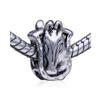  - horse head &amp; shield european charm bead bracelet Image.
