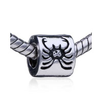 European Beads - sea crab silver plated european beads Image.