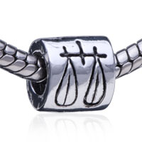 DPC0263: leaf symbol silver plated european beads Image.