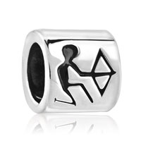 European Beads - engaved archer man euro silver plated beads charms bracelets Image.