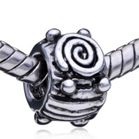 European Beads - round shaped mosquito coil silver plated european beads Image.