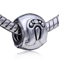 European Beads - horseshoe rhinestone silver plated european beads Image.