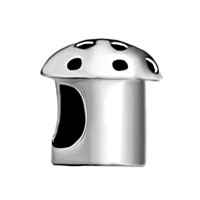 European Beads - mushroom silver plated beads charms bracelets Image.