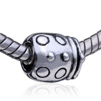 European Beads - dotted silver plated european beads Image.