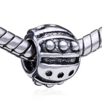 European Beads - round shaped convex &amp; concave silver plated european beads Image.