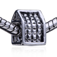 European Beads - small house silver plated european beads Image.