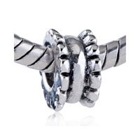 European Beads - lotus flower shaped spacer silver plated european beads Image.